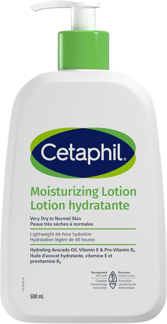 Cetaphil Moisturizing Lotion, Hydrating Body Lotion & Moisturizer for Sensitive & All Skin Types, Fragrance Free, Hypoallergenic, Non-Comedogenic, Dermatologist Recommended, 500 Ml